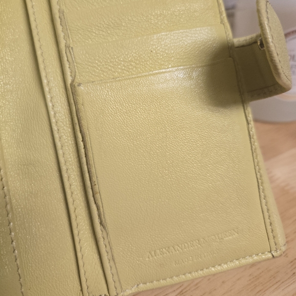 Alexander McQueen Yellow Saffiano Leather Trifold Wallet - Picture 2 of 16